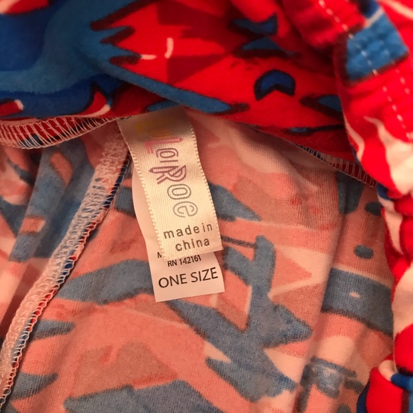 Lularoe Leggings Tights One Size Red White Blue Geometric - Picture 7 of 10